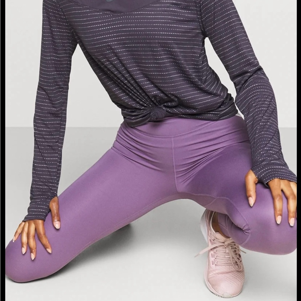 Nike Women's Dark Purple Long Sleeve Mock Neck Running Top